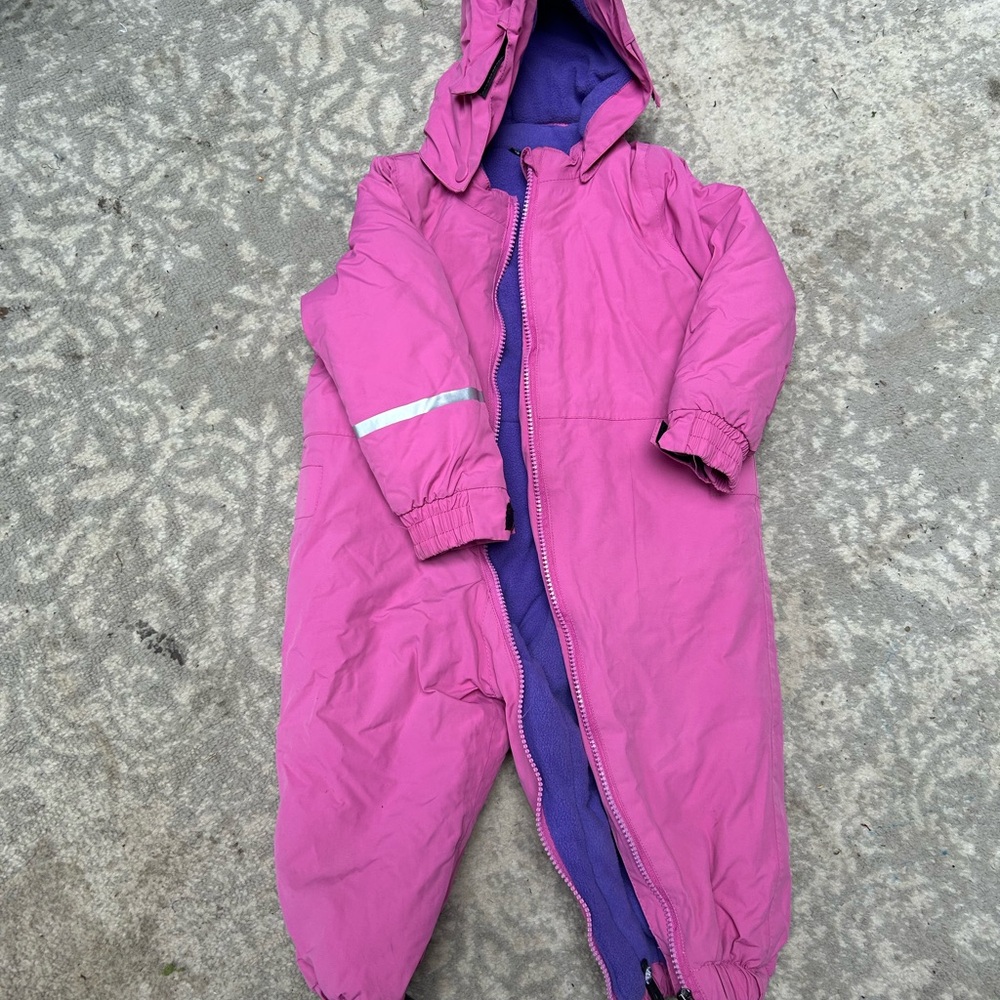 Pink and Purple Hooded Snowsuit